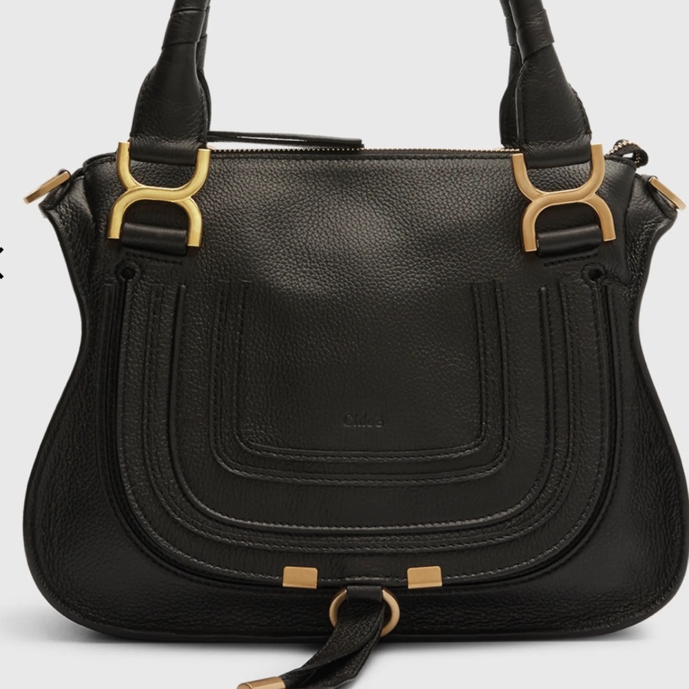 Black Leather Marcie Satchel